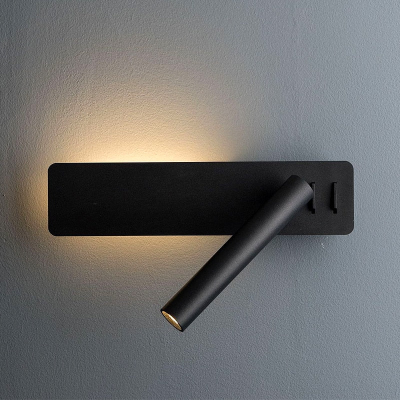 Drehbare LED-Lesewandleuchte | Schwenkbarer Spot | 2 Schalter Metall | Bedspark