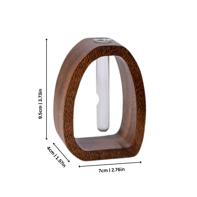 Vase aus Holzrahmen | mit Glas-Reagenzglas | Minimalistische Tischdeko | PureStem