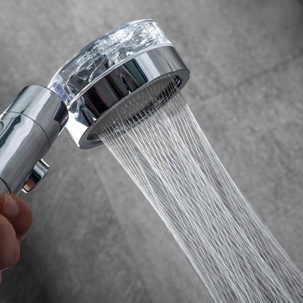 Duschkopf Metall mit Mikrodüsen | 360° drehbar, EIN/AUS-Schalter | bis zu 200% mehr Druck & 70% Wasserersparnis