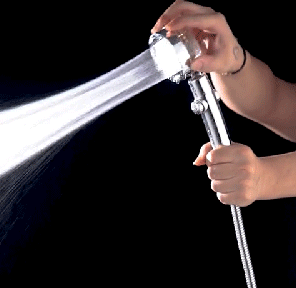 Duschkopf Metall mit Mikrodüsen | 360° drehbar, EIN/AUS-Schalter | bis zu 200% mehr Druck & 70% Wasserersparnis