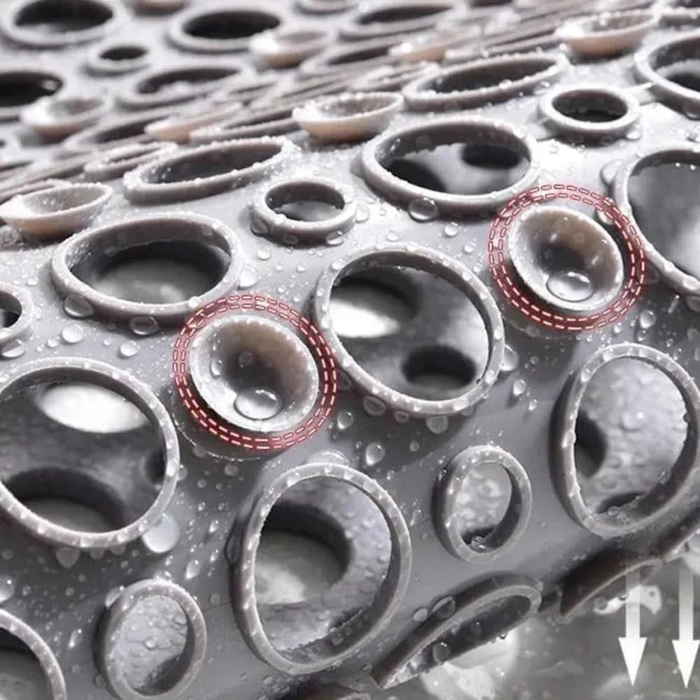 Duschmatte rutschfest PVC mit TPE | Saugnäpfe | Wasserablauf-Löcher | | Gripflow