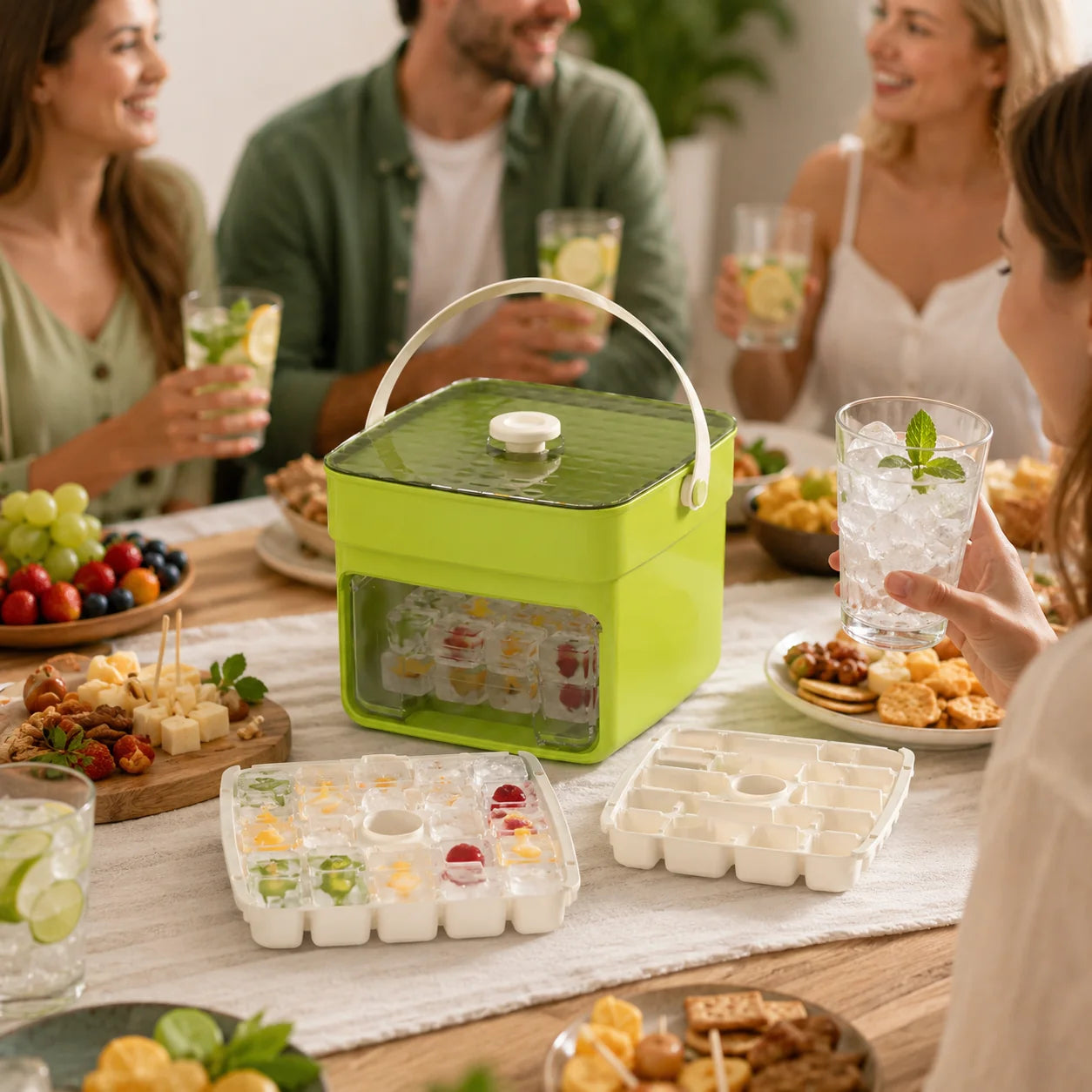 Eiswürfelschale mit Aufbewahrungsbox | Würfel einfach herausdrücken | Eiswürfelbox | FrostBox