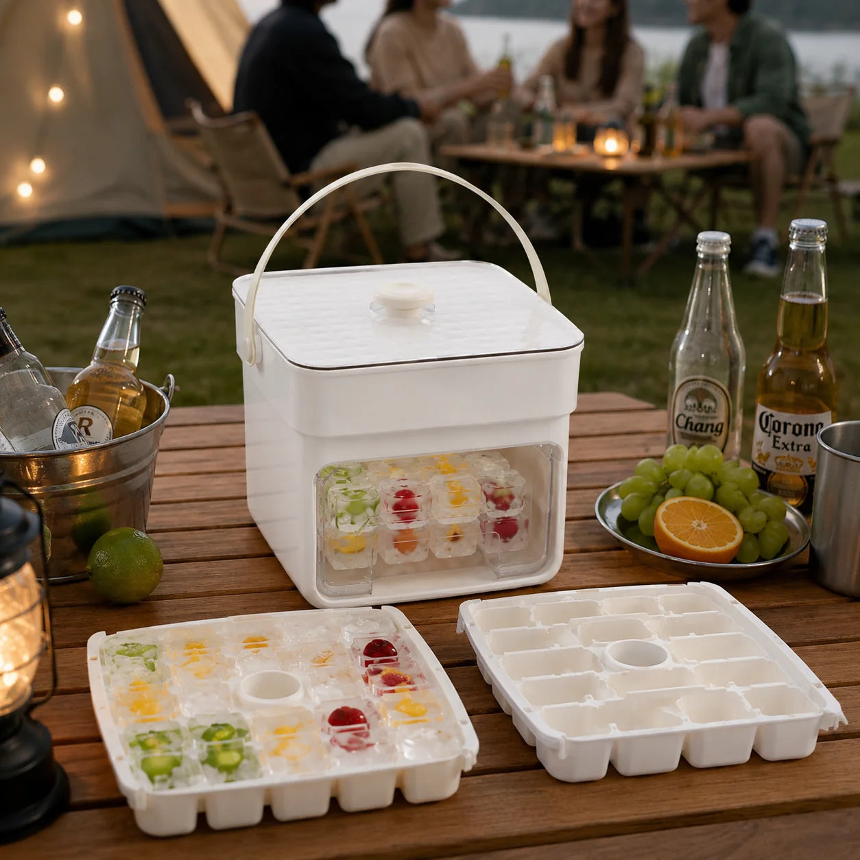 Eiswürfelschale mit Aufbewahrungsbox | Würfel einfach herausdrücken | Eiswürfelbox | FrostBox