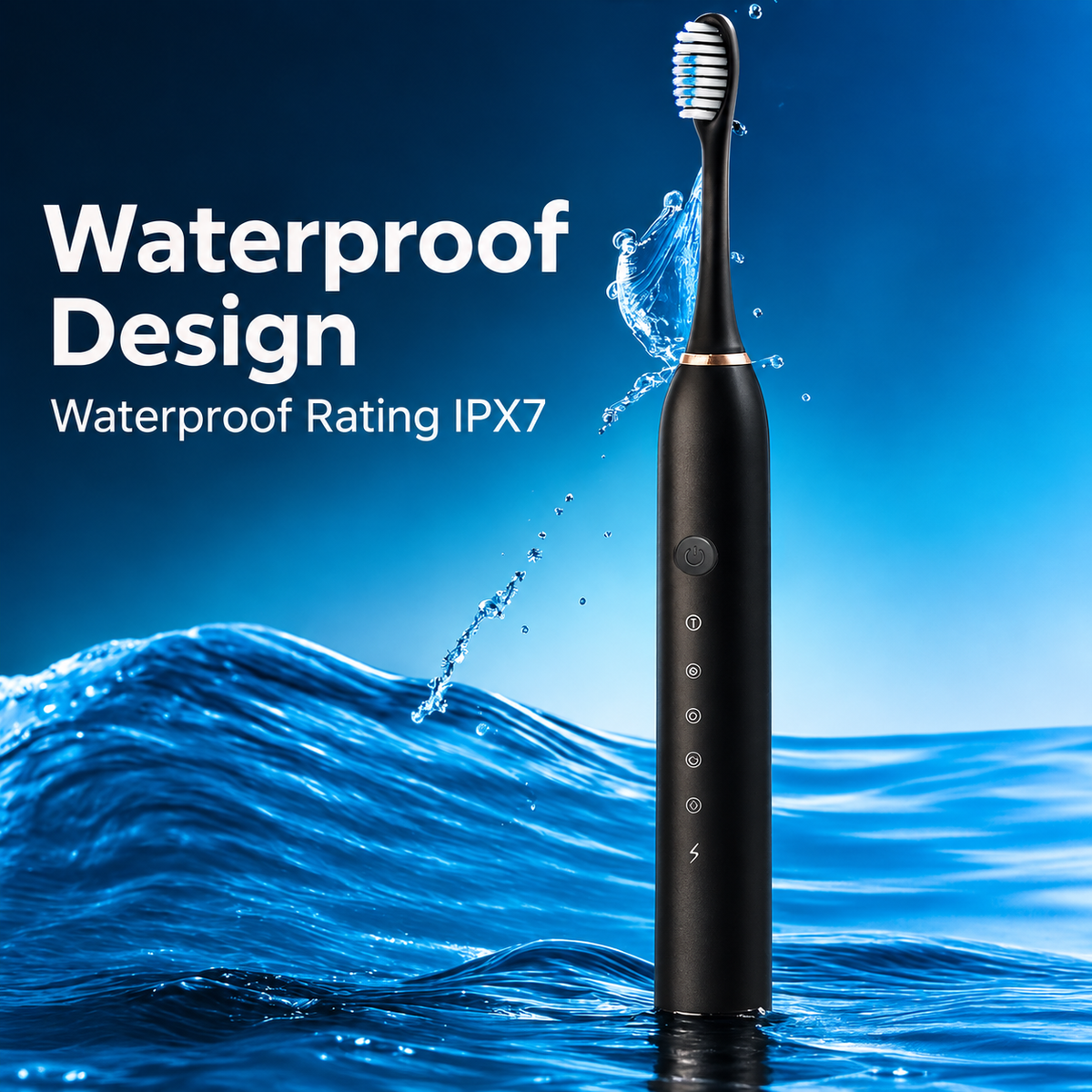 Elektrický zubní kartáček | 6 režimů čištění, výměnné hlavice a cestovní pouzdro | nabíjecí | PureBrush
