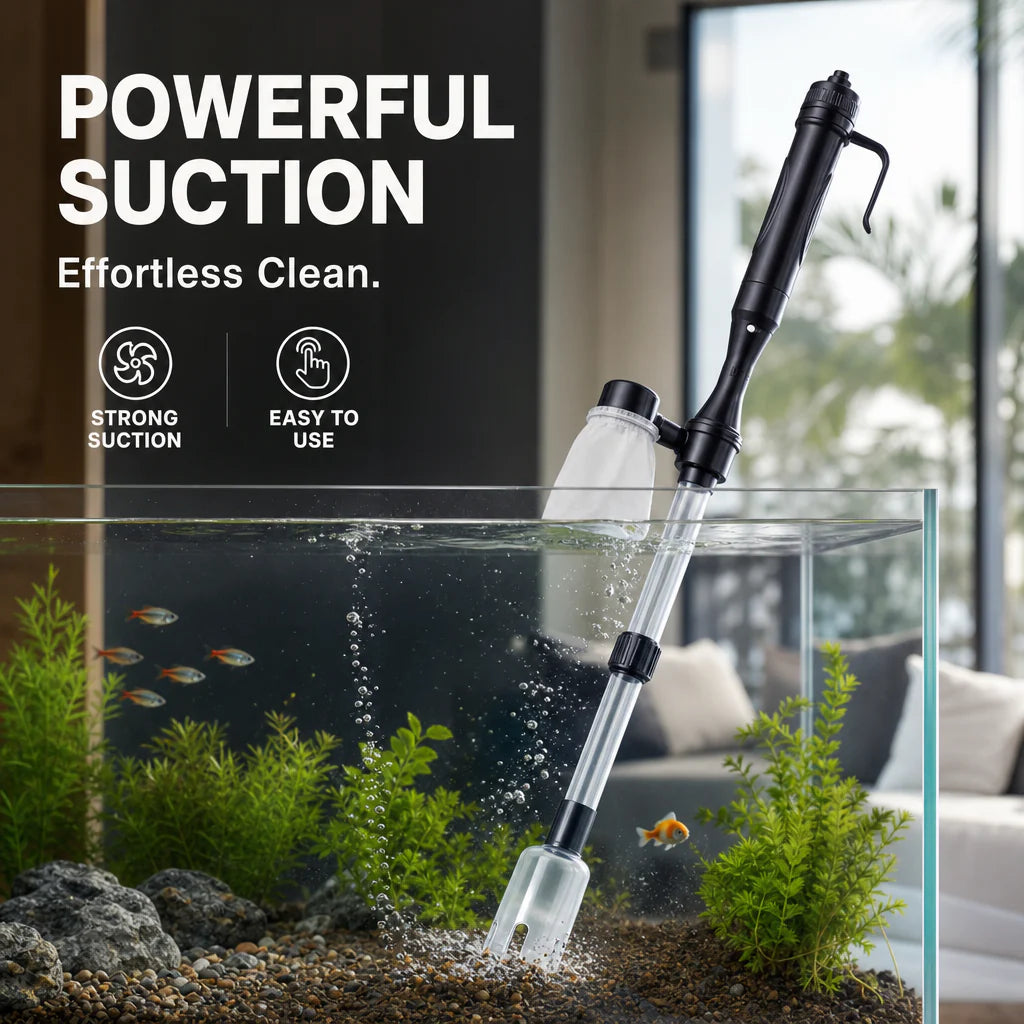 Elektrischer Aquarienkiesreiniger | Batteriebetriebene Saugpumpe | Reinigt Kies & Wechselt Wasser | AquaVac