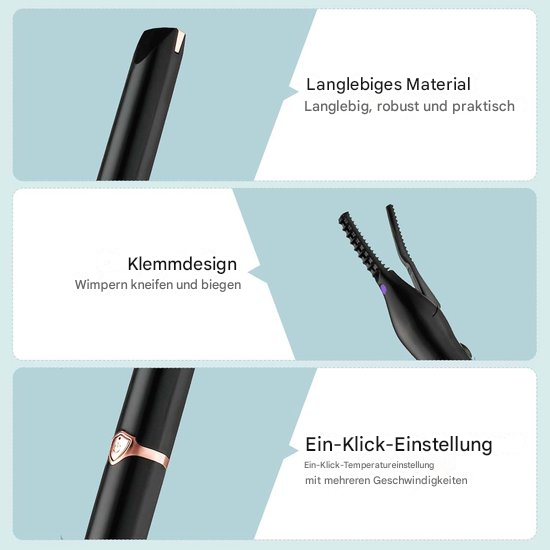 Elektrischer Wimpernformer | 3 Temperaturmodi | Langanhaltender Schwung | Curluxe