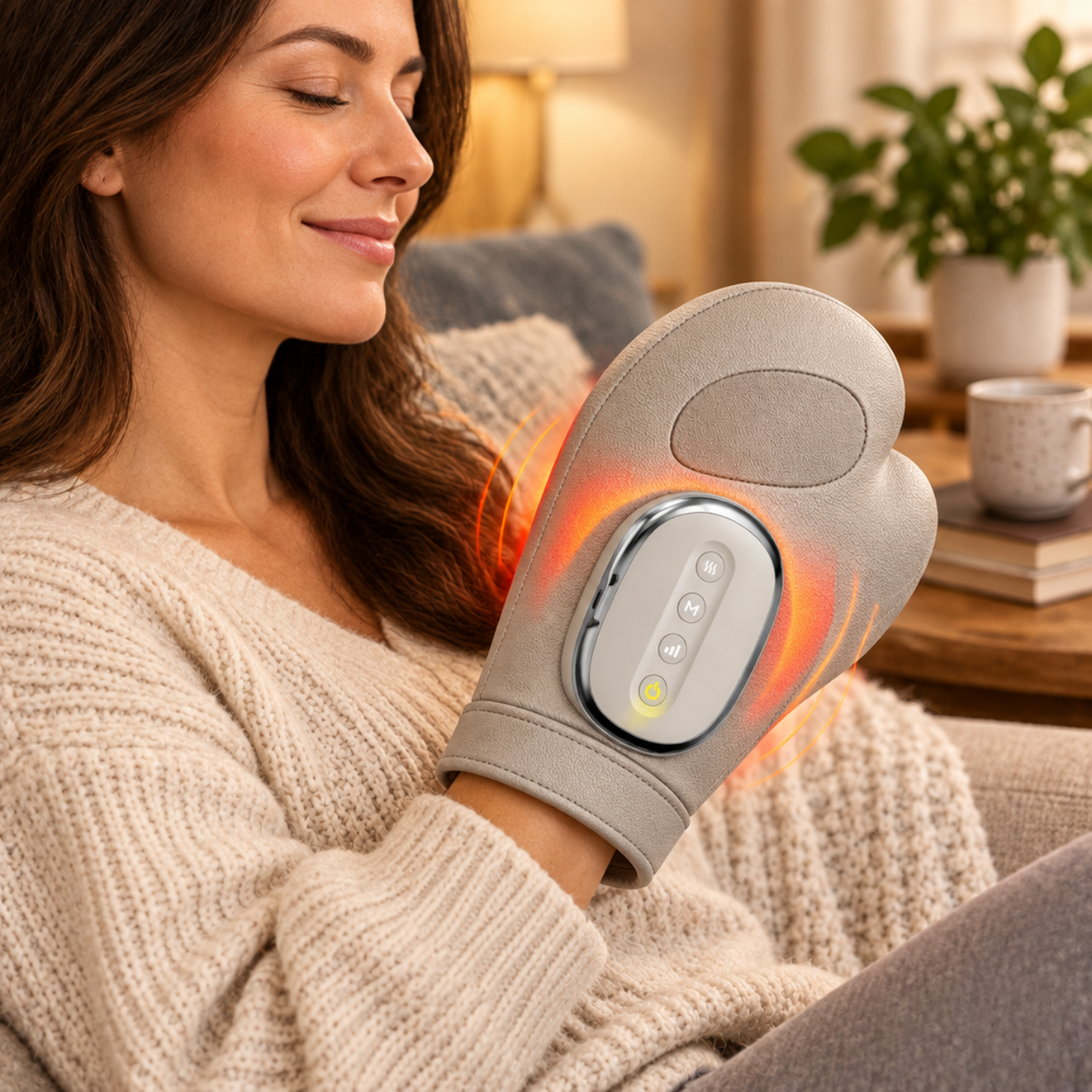 Elektrisches Handmassagegerät kabellos Luftkompression mit Wärmefunktion 4
