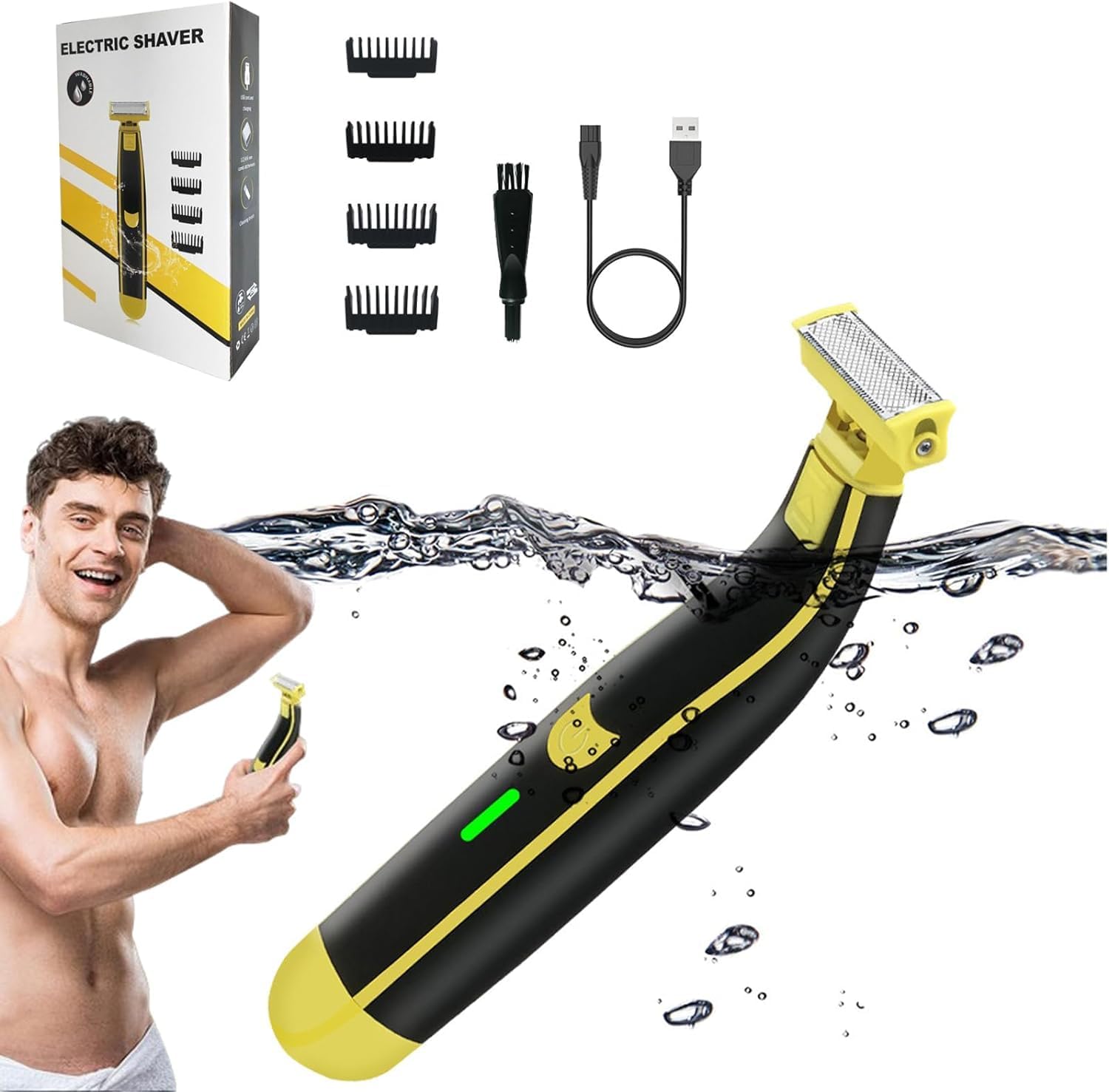 Elektrorasierer für Männer | Wasserdichter, über USB aufladbarer Trimmer | TrimEdge