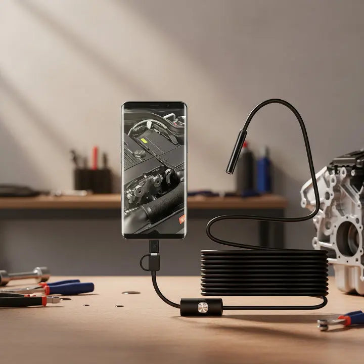 Endoskop Kamera | Plug-and-Play | 5 m Flexkabel | HD-Sicht