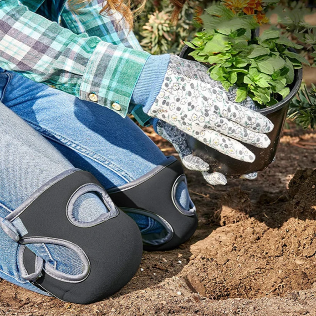Ergonomické chrániče kolen na zahradní práce | Polstrování rozkládající tlak | Lze prát | Flexknee