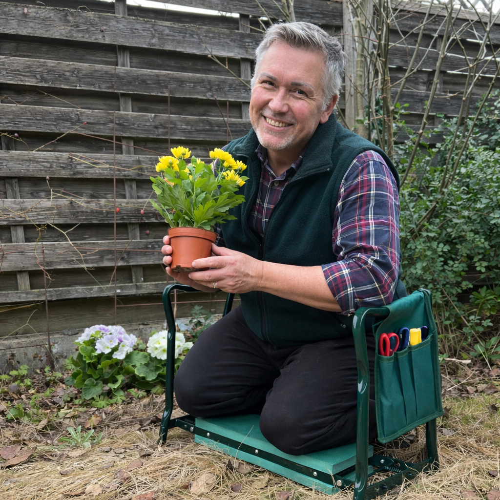 Ergonomischer 2-in-1-Gartenkniehocker und -sitz für mehr Gelenkkomfort | Faltbar | Kompakt | Kneeworks