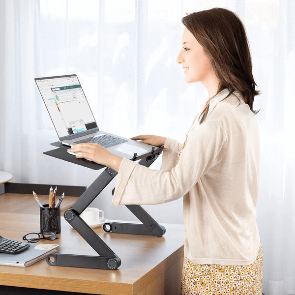 Ergonomischer Laptopständer | Höhenverstellbar & 360° drehbar | Für gesunde Haltung im Homeoffice | FlexStand 360