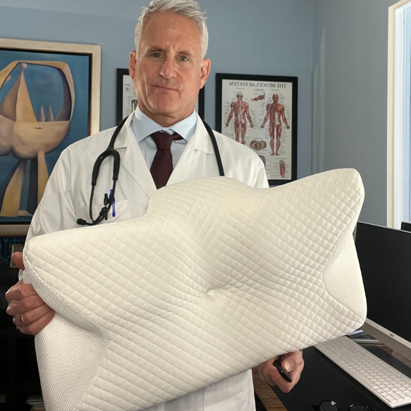 Ergonomisches Nackenstützkissen aus Memory-Schaum | Grau oder Schwarz | Optimale Nacken- und Wirbelsäulenstütze