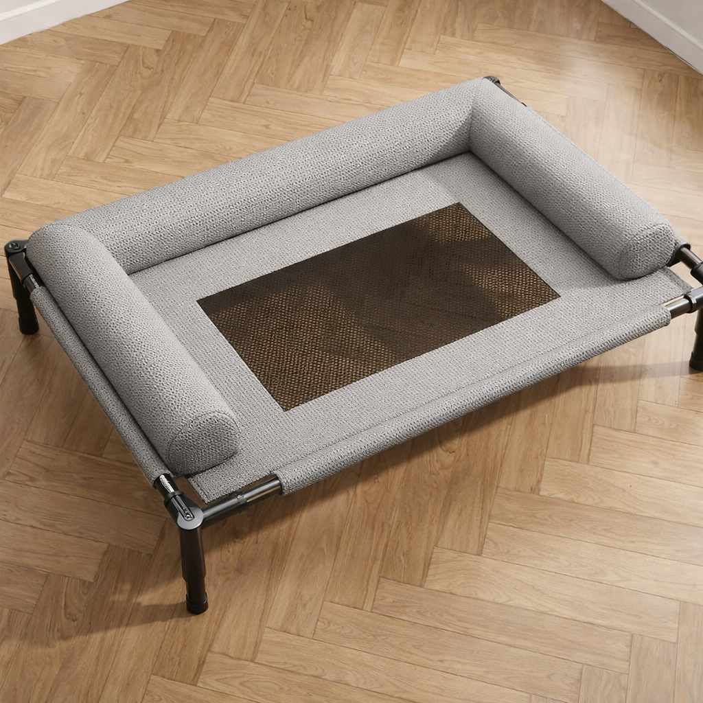 Erhöhtes Hundebett für Garten & Außenbereich | Belüftetes Hundesofa | Robuster Stahlrahmen | Pawraise