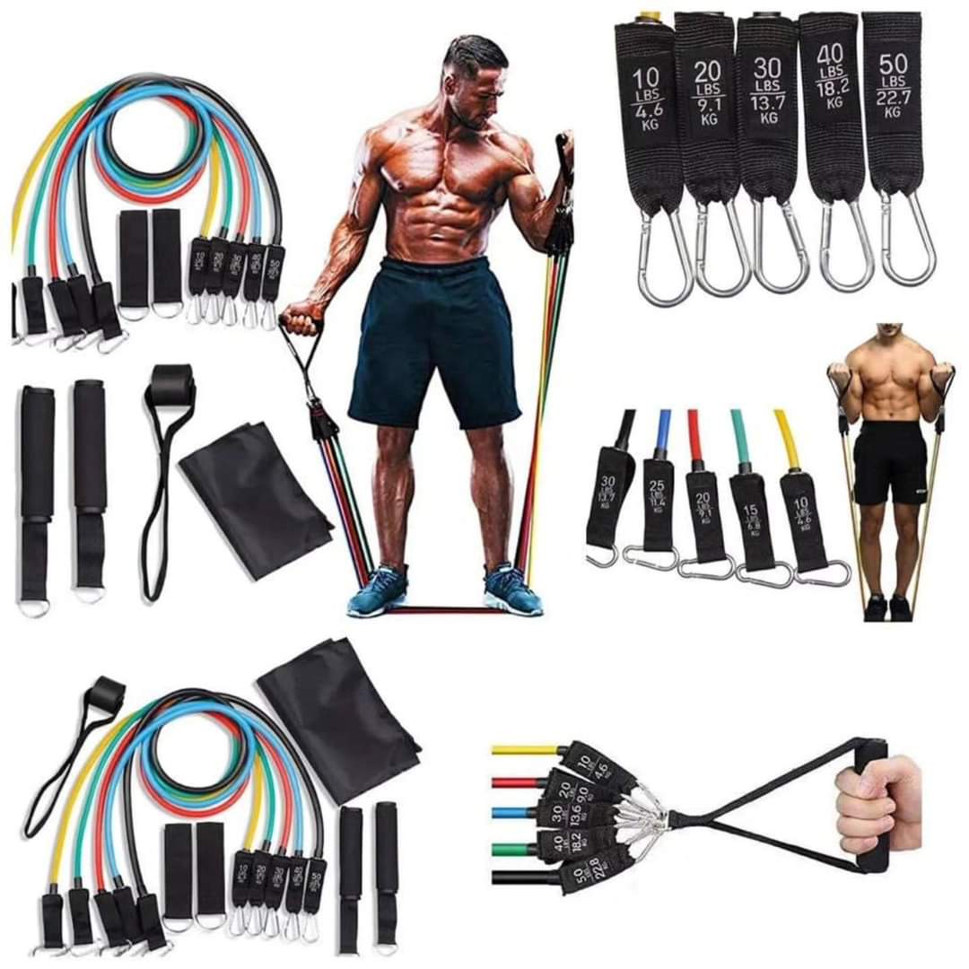 Widerstandsband-Set 11-teilig | Vielseitiges Ganzkörpertraining | Elastische Fitnessbänder für Taille, Arme und Beine 1