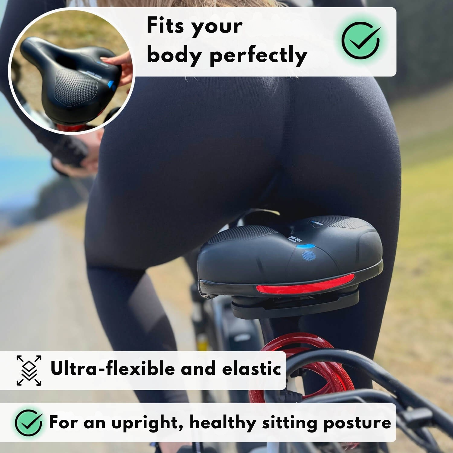 Fahrradsattel | Ergonomischer Komfort | Stoßdämpfend | RideRelief