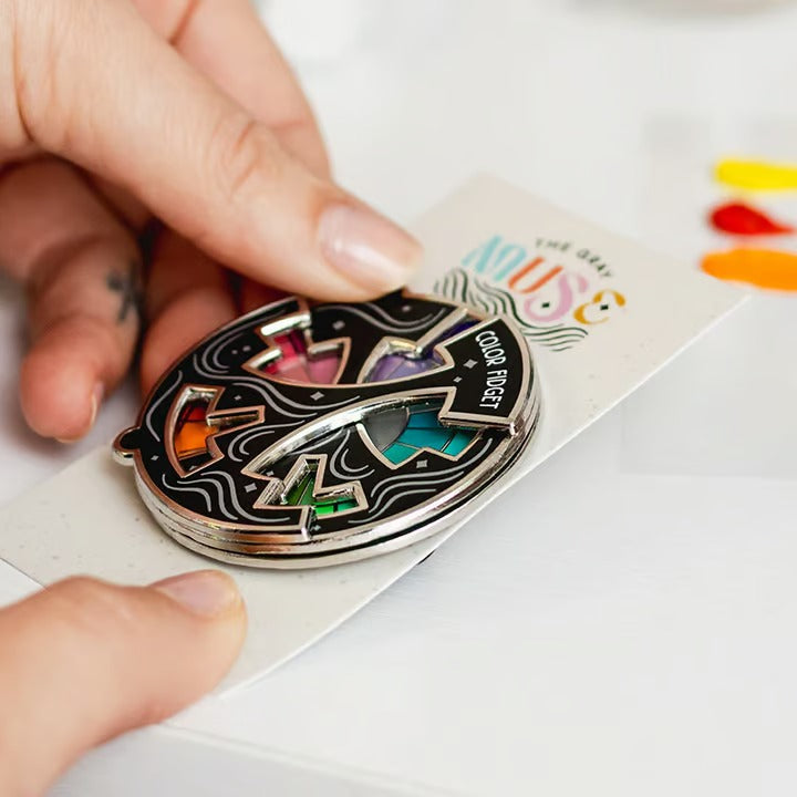 Farbenlehre Fidget | Drehbarer Emaille-Pin | Kreatives Design | Sammler-Pin | SpectrumSpin