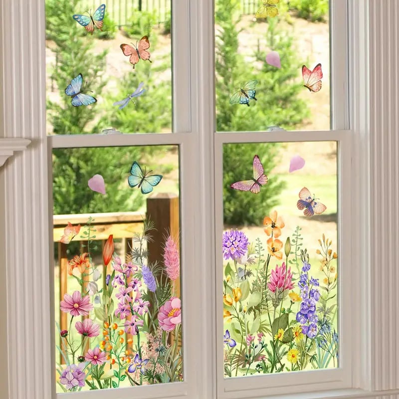 Fensterfolie | Blumenmuster | Selbstklebend | BloomPane