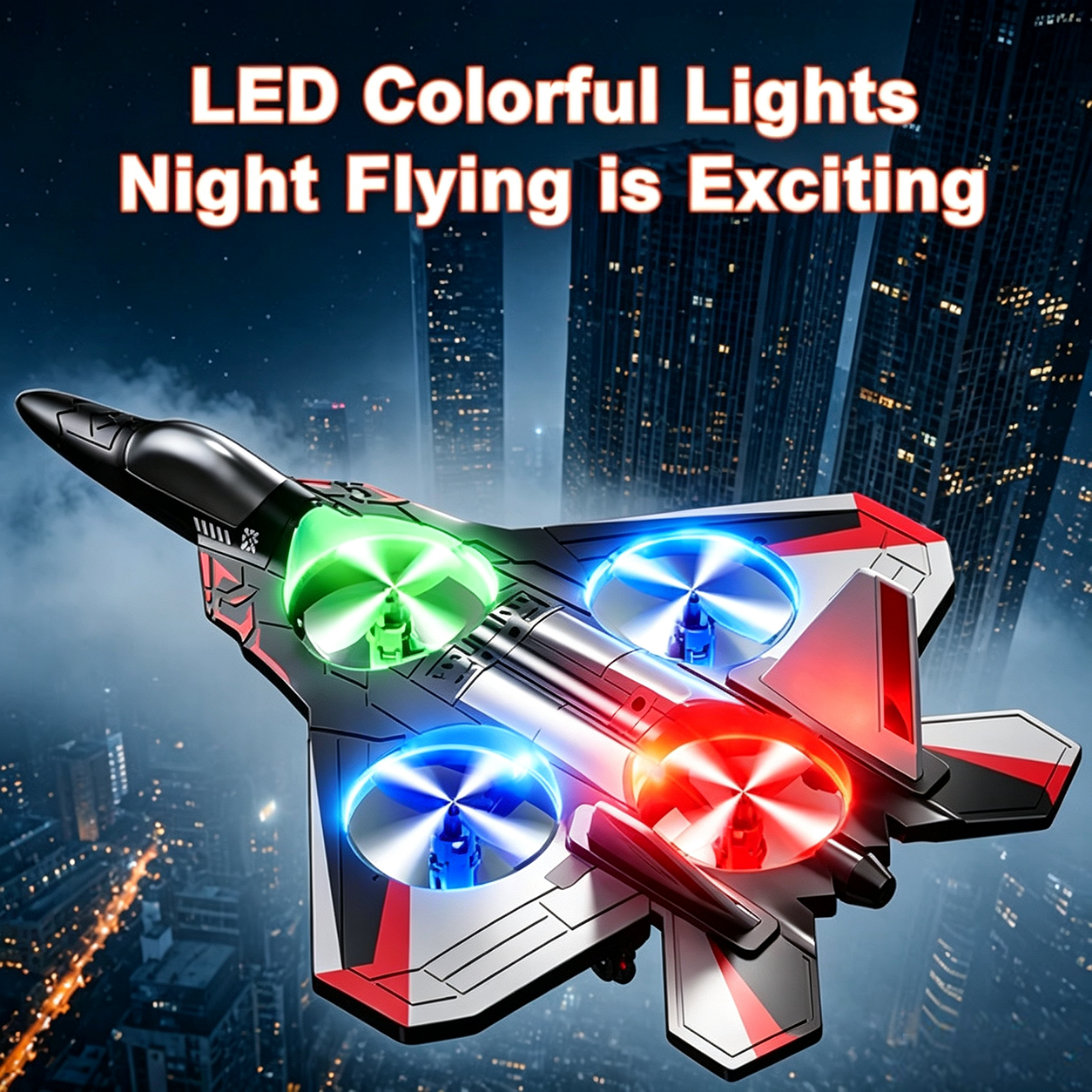 Ferngesteuertes Flugspielzeug | 360°-Loopings & LED-Lichter | Stoßfest | JetGlow