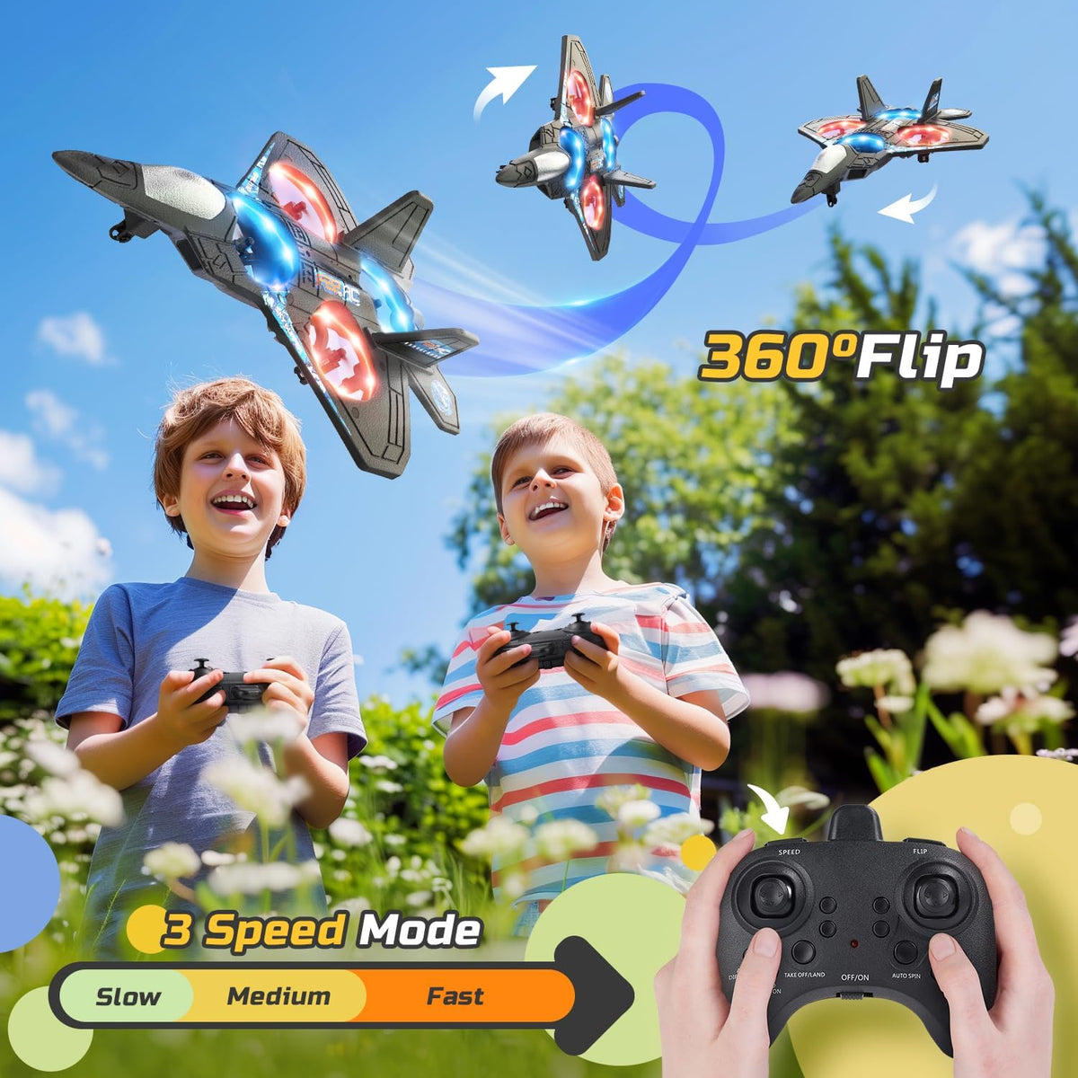 Ferngesteuertes Flugzeugspielzeug 360-Grad-Kunstflug mit LED-Beleuchtung