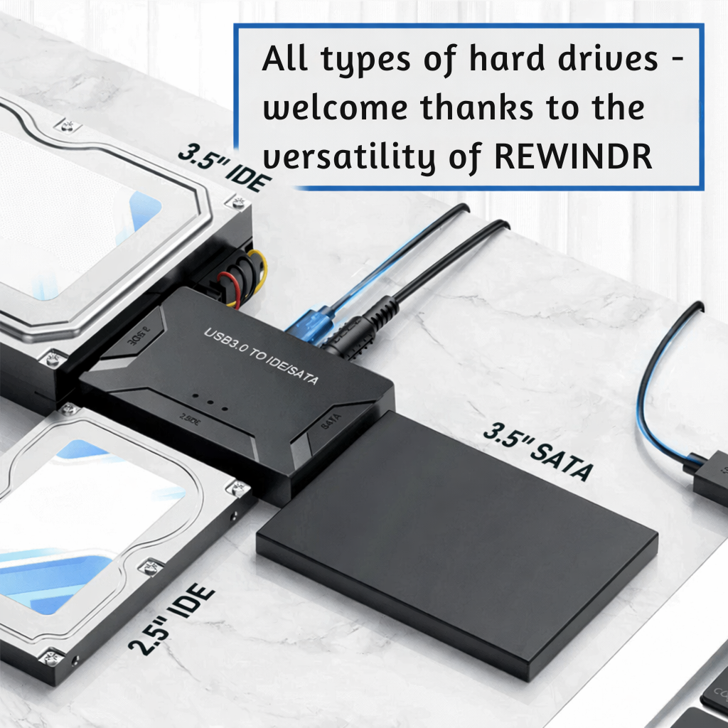 Festplatten Adapter USB | SATA und IDE Anschluss | Schneller Datenzugriff | RecoverPro
