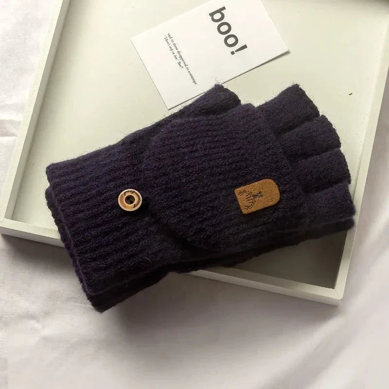 Strickhandschuhe Damen Fingerlos | Touchscreen & Warm 3
