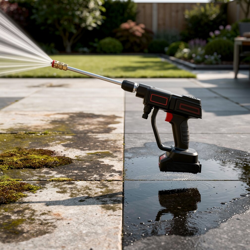 Flächenreiniger | Tragbare Außenreinigung | Einstellbare Sprühleistung | Jetlume