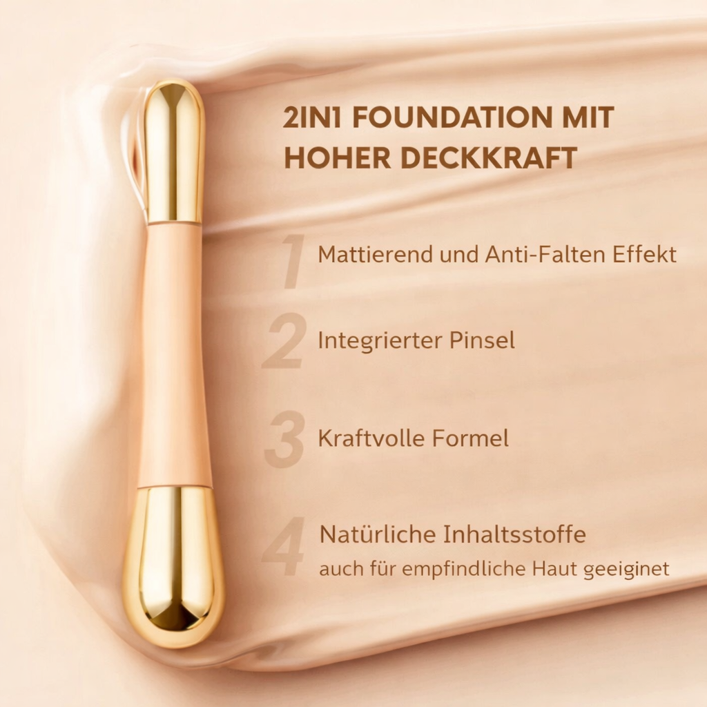 Foundation-Stick | Faltenglättende 2-in-1-Abdeckung | Farbangepasster | PerfectBlend