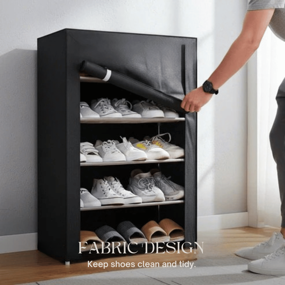 Freistehender Schuhschrank | Staubschutz Abdeckung | Werkzeugfreie Montage | ShoeGuard