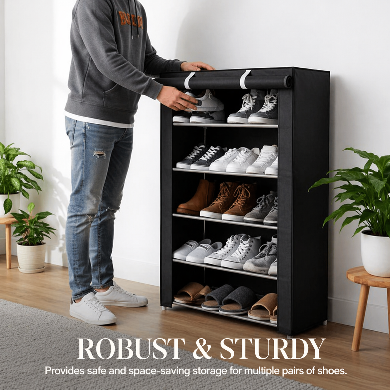 Freistehender Schuhschrank | Werkzeugfrei | Platzsparend | TidyRack