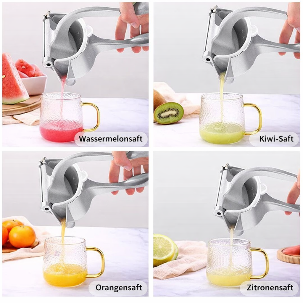 Fruchtpresse Manuell | Edelstahl Zitrus Entsafter | Rutschfester Hebelgriff | PureSqueeze