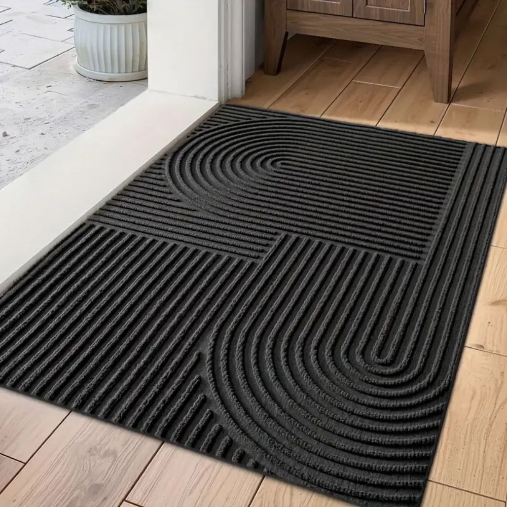 Fußmatte PVC mit Rippenstruktur | Bogenmuster für innen und außen | Schmutzabweisend, witterungsbeständig und waschbar 5