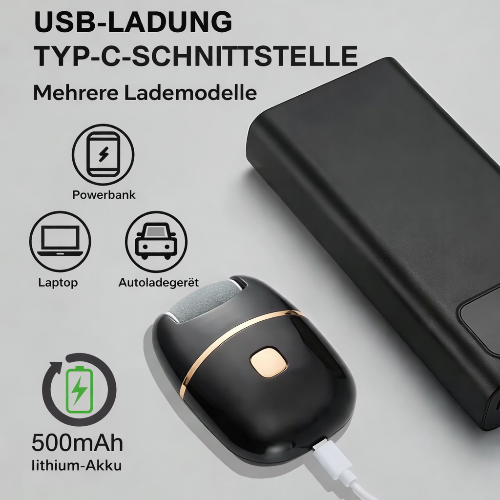 Fußschleifer Damen | Elektrischer Hornhautentferner | Glatte Füße & Sichtbar Gepflegtes Hautbild | Calluséa