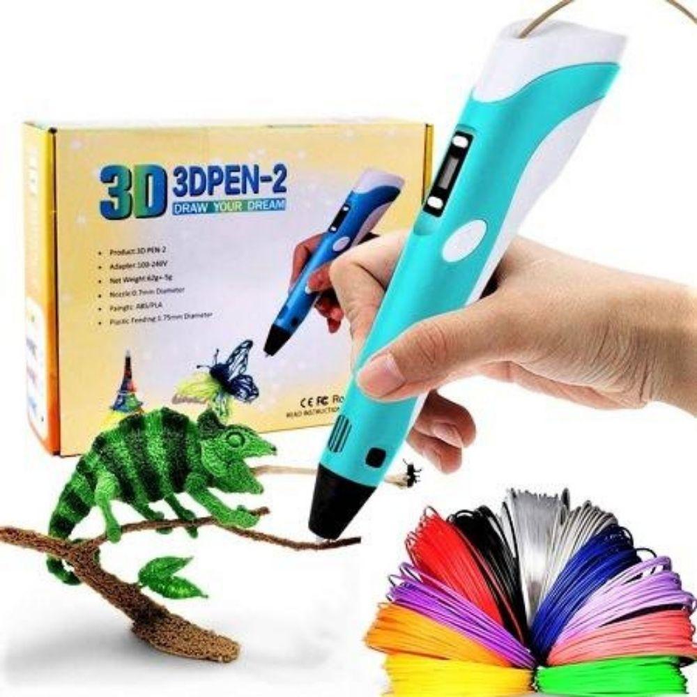 3D Druckstift für Kreatives Zeichnen | Verstellbare Temperatur & Geschwindigkeit | Inkl. 50 m PLA Filament in 10 Farben 2