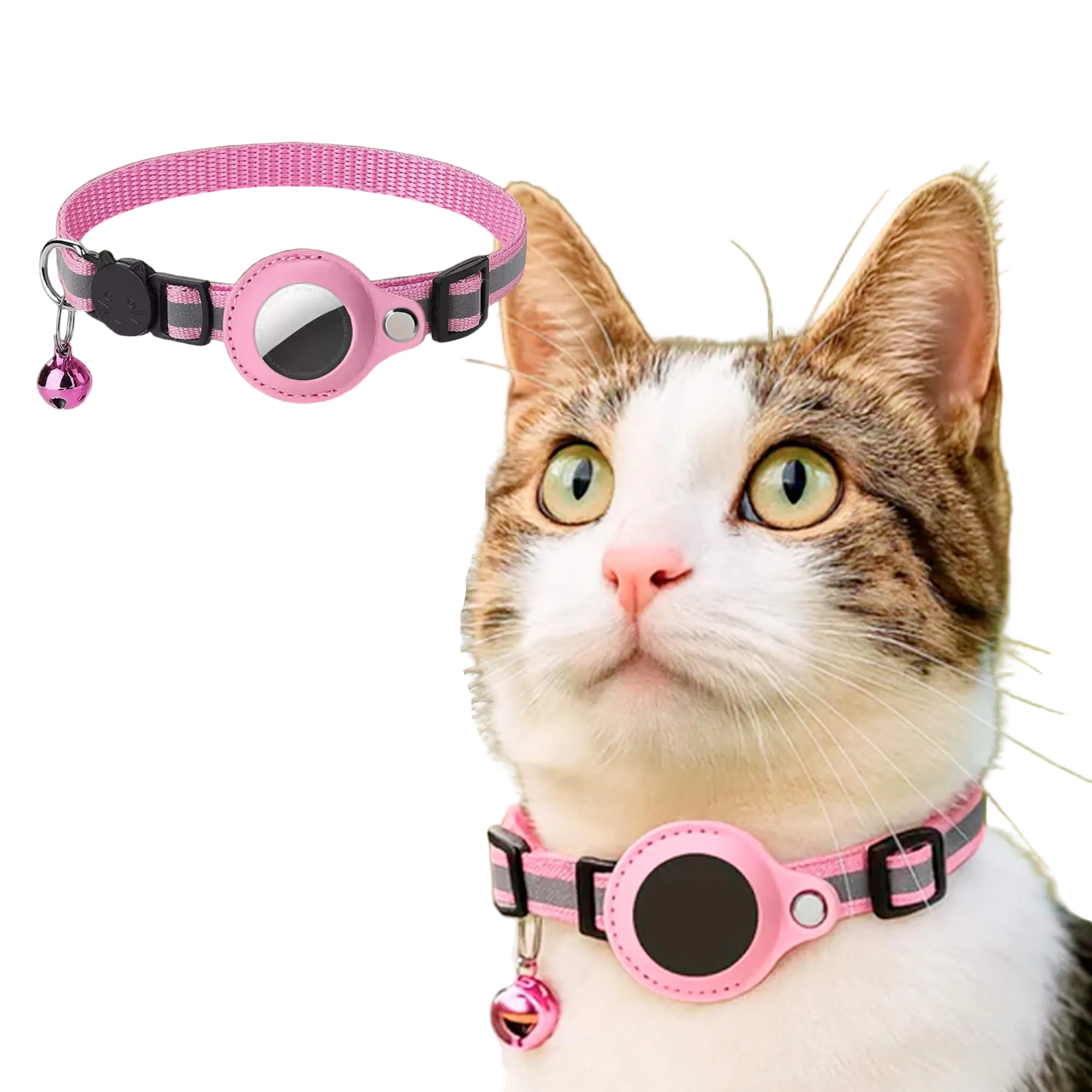 GPS Katzenhalsband | Sicherheitsverschluss & Reflektierend | Verstellbar | Tracepaw