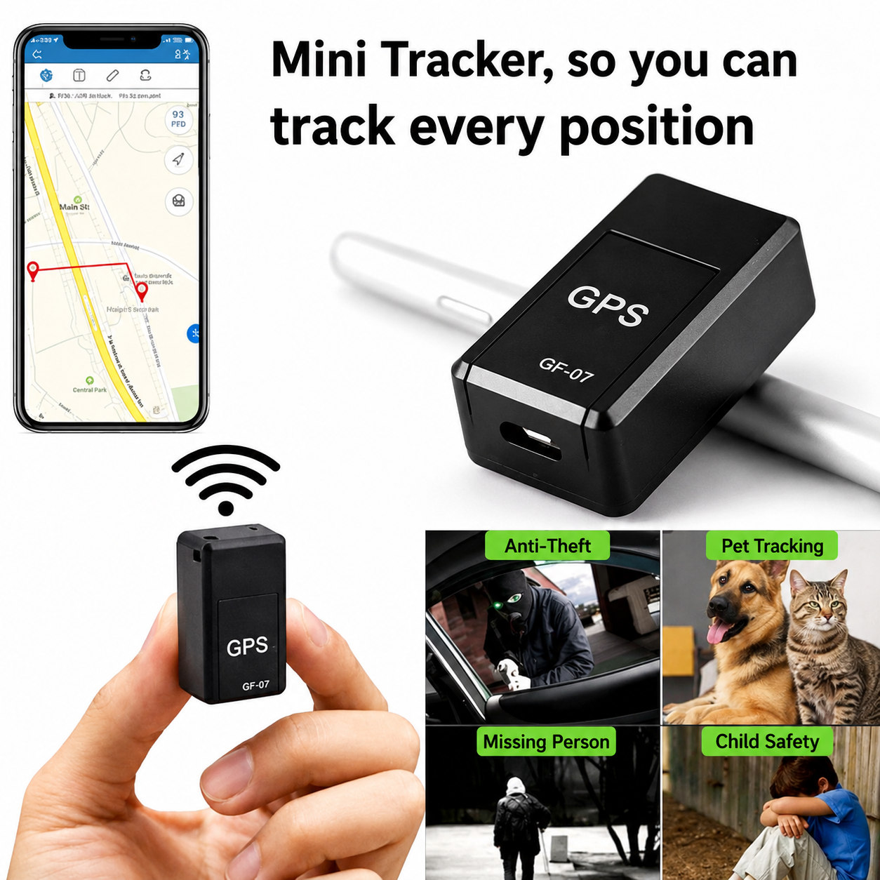GPS Tracker | Mini GPS Tracker ohne Abo | Echtzeit-Ortung | Magnetisch & Unauffällig | Locaro