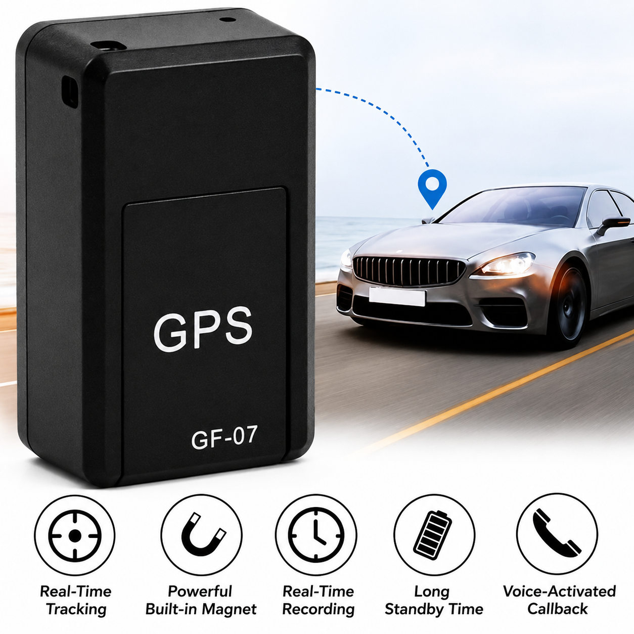 GPS Tracker | Mini GPS Tracker ohne Abo | Echtzeit-Ortung | Magnetisch & Unauffällig | Locaro