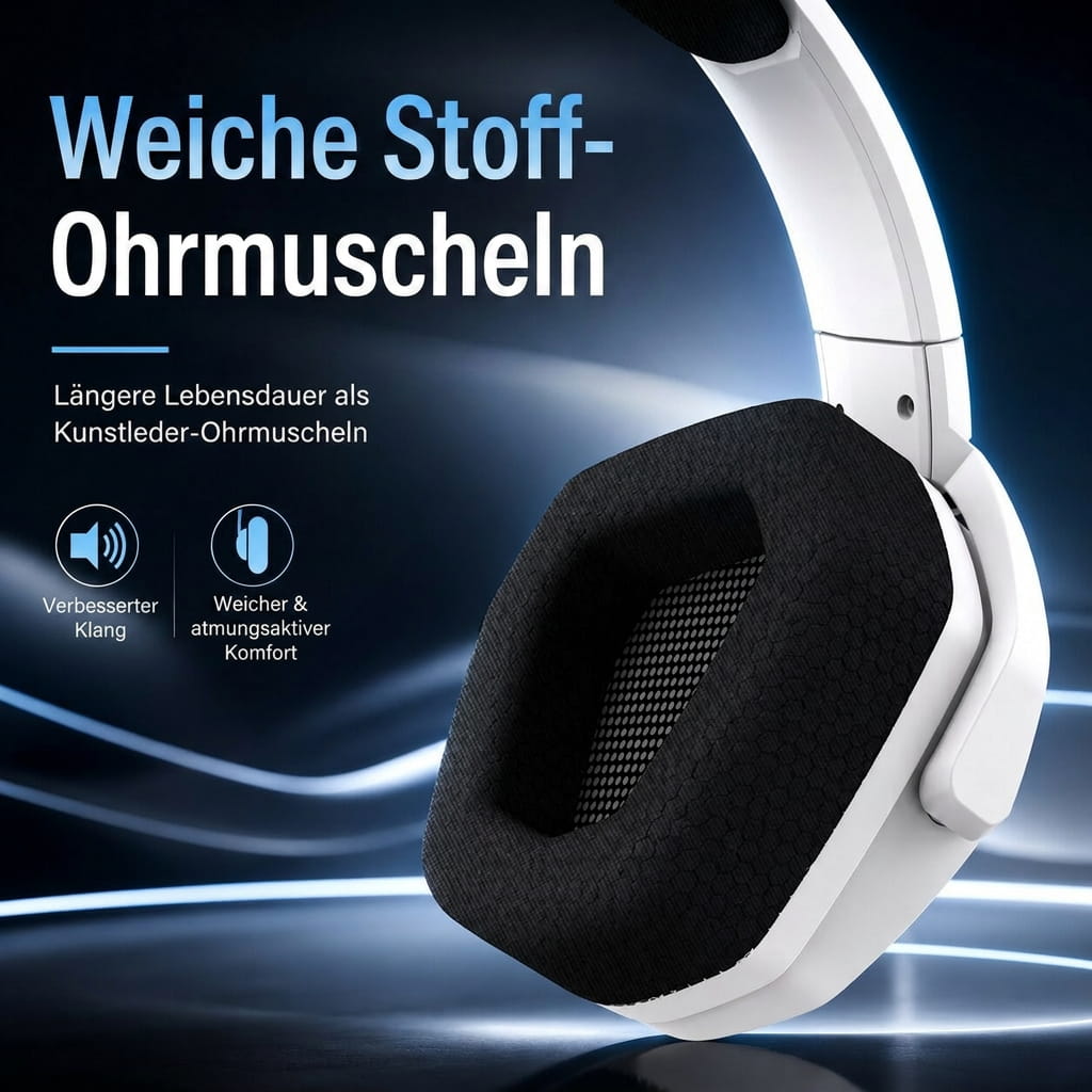 Gaming Headset kabellos mit Mikrofon | 2,4 GHz Wireless & Bluetooth 5.3, Noise Cancelling | 100 Std. Akkulaufzeit, USB-C 11