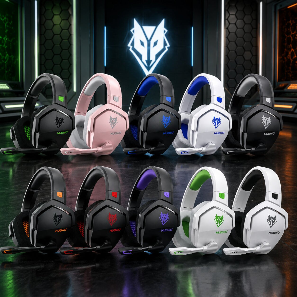 Gaming Headset kabellos mit Mikrofon | 2,4 GHz Wireless & Bluetooth 5.3, Noise Cancelling | 100 Std. Akkulaufzeit, USB-C 1