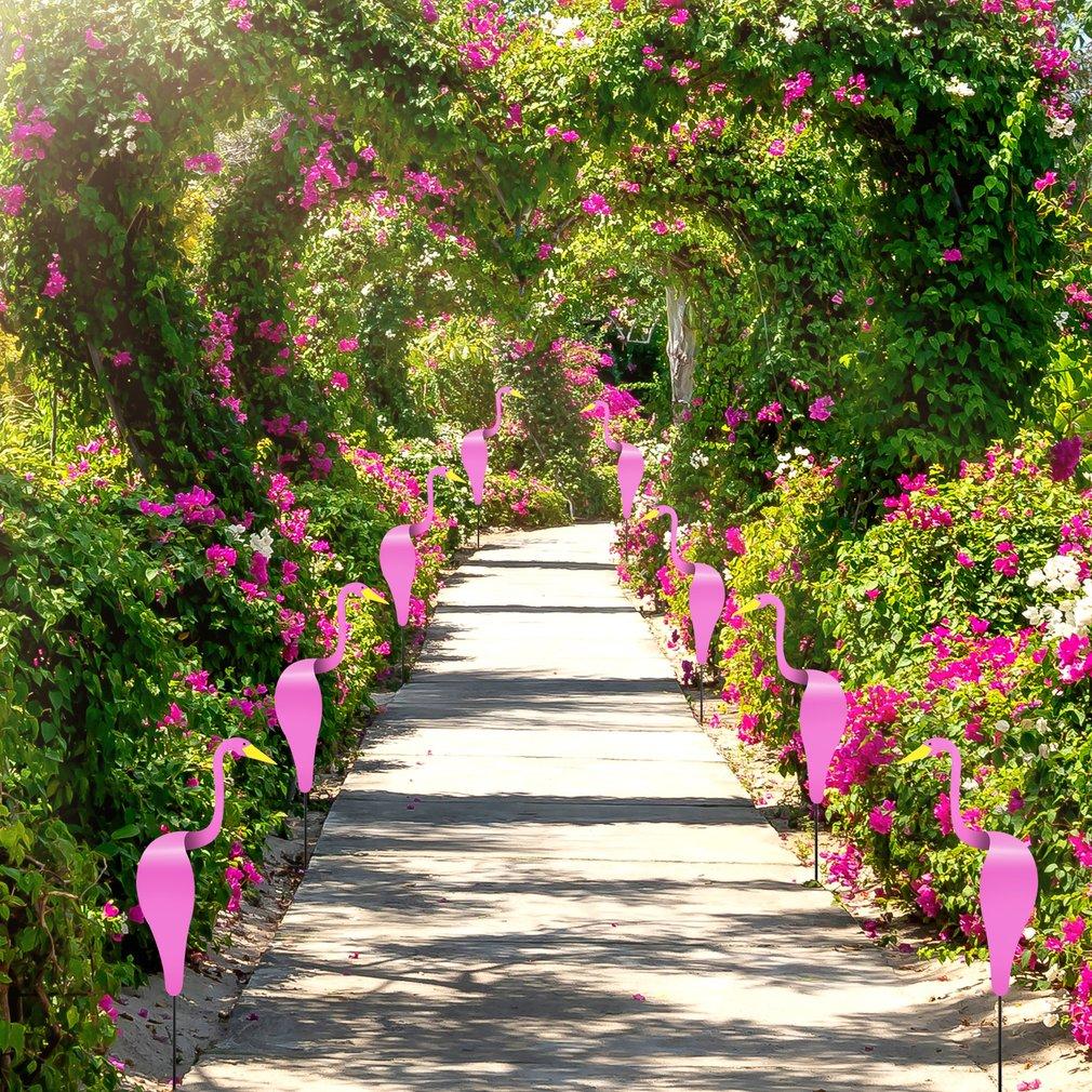 Decoración de jardín Flamingolo de aluminio | Indicador de viento y decoración | Hecho a mano | PinkDrift