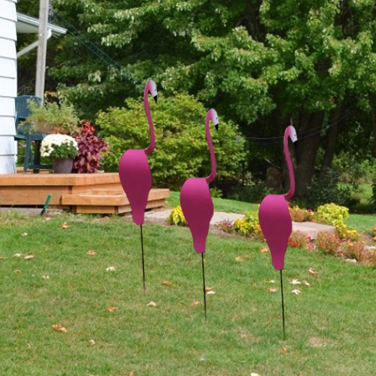 Decoración de jardín Flamingolo de aluminio | Indicador de viento y decoración | Hecho a mano | PinkDrift