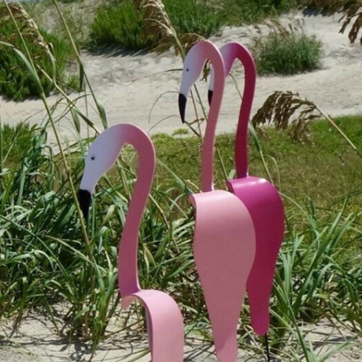 Decoración de jardín Flamingolo de aluminio | Indicador de viento y decoración | Hecho a mano | PinkDrift