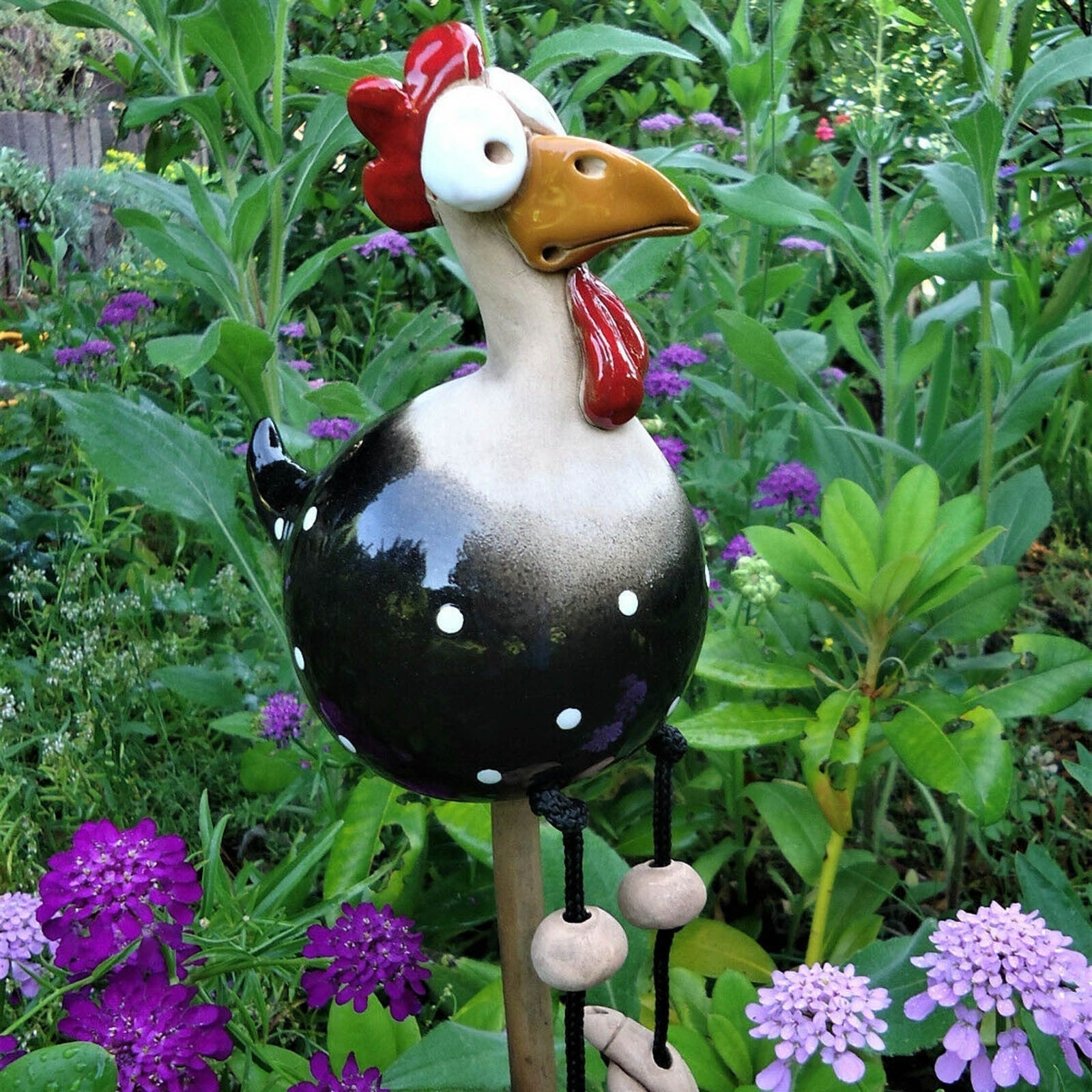 Garten Dekoration | Zaunfigur Huhn | Wetterfestes Humor Design | FenceFunky