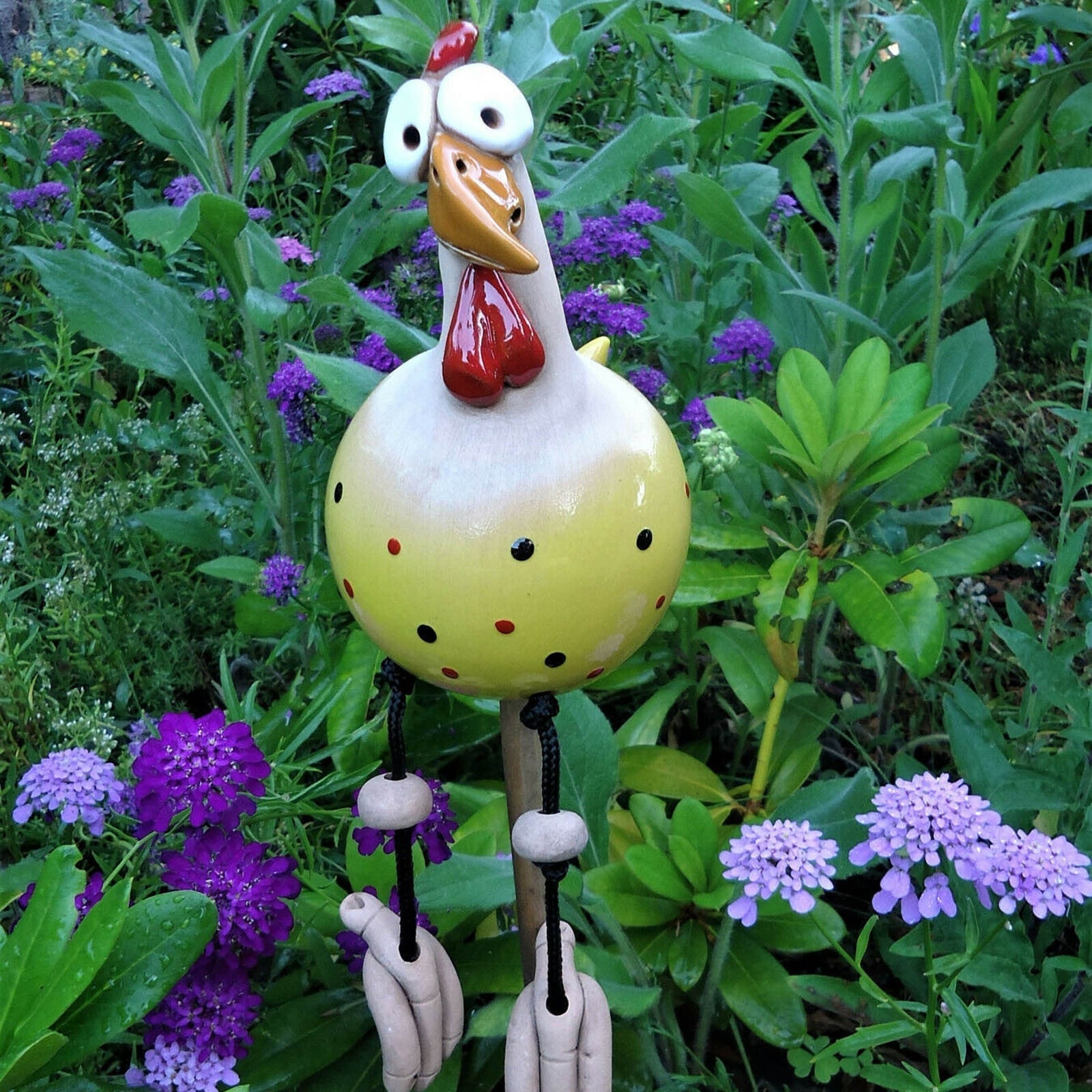 Garten Dekoration | Zaunfigur Huhn | Wetterfestes Humor Design | FenceFunky