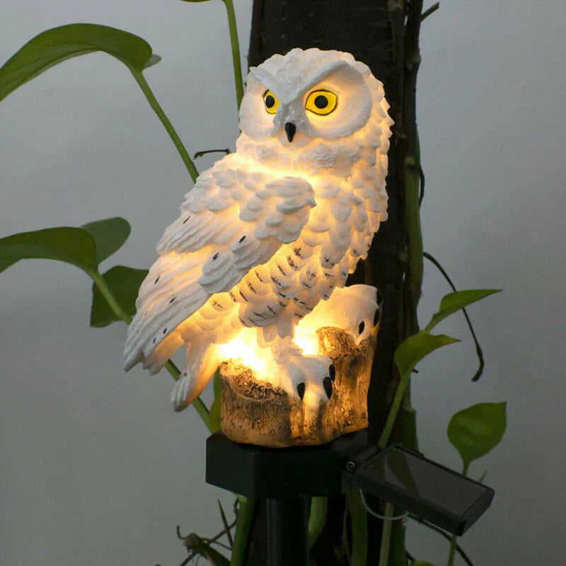 Gartenlampe | Eulen lampe Außen | Automatische Solarlampe | NightOwl
