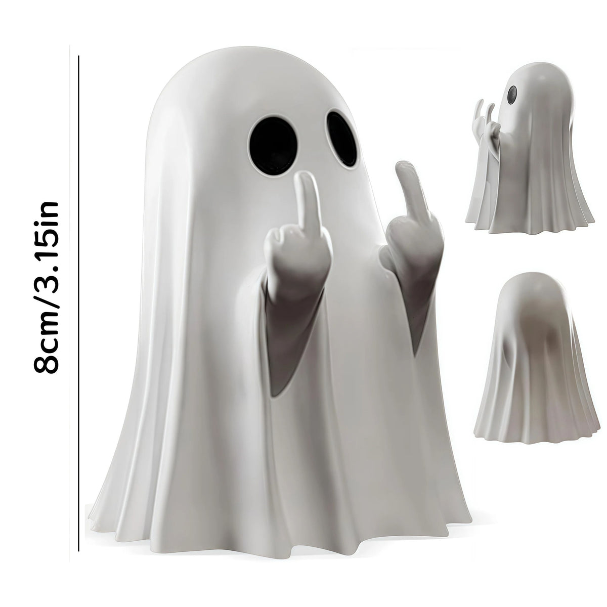 Geister Figur aus Polyresin | Kompaktes Design für Tisch, Regal und Schreibtisch | Deko für Halloween und das ganze Jahr