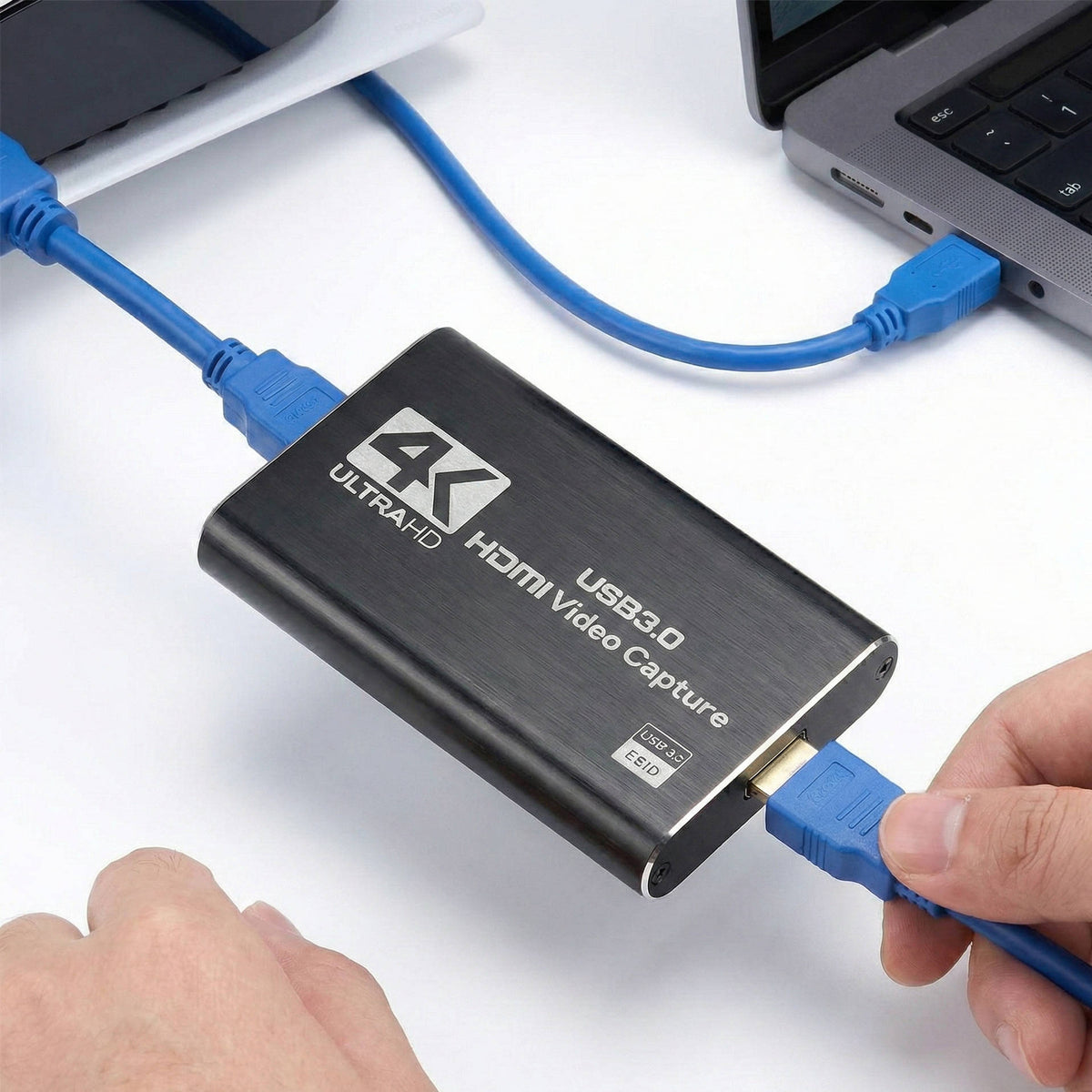 4K HDMI Capture Card USB 3.0 | Zero Latency Passthrough ohne Treiber | 1080p 60fps Aufnahme für PS5, Xbox, Switch, PC und Mac