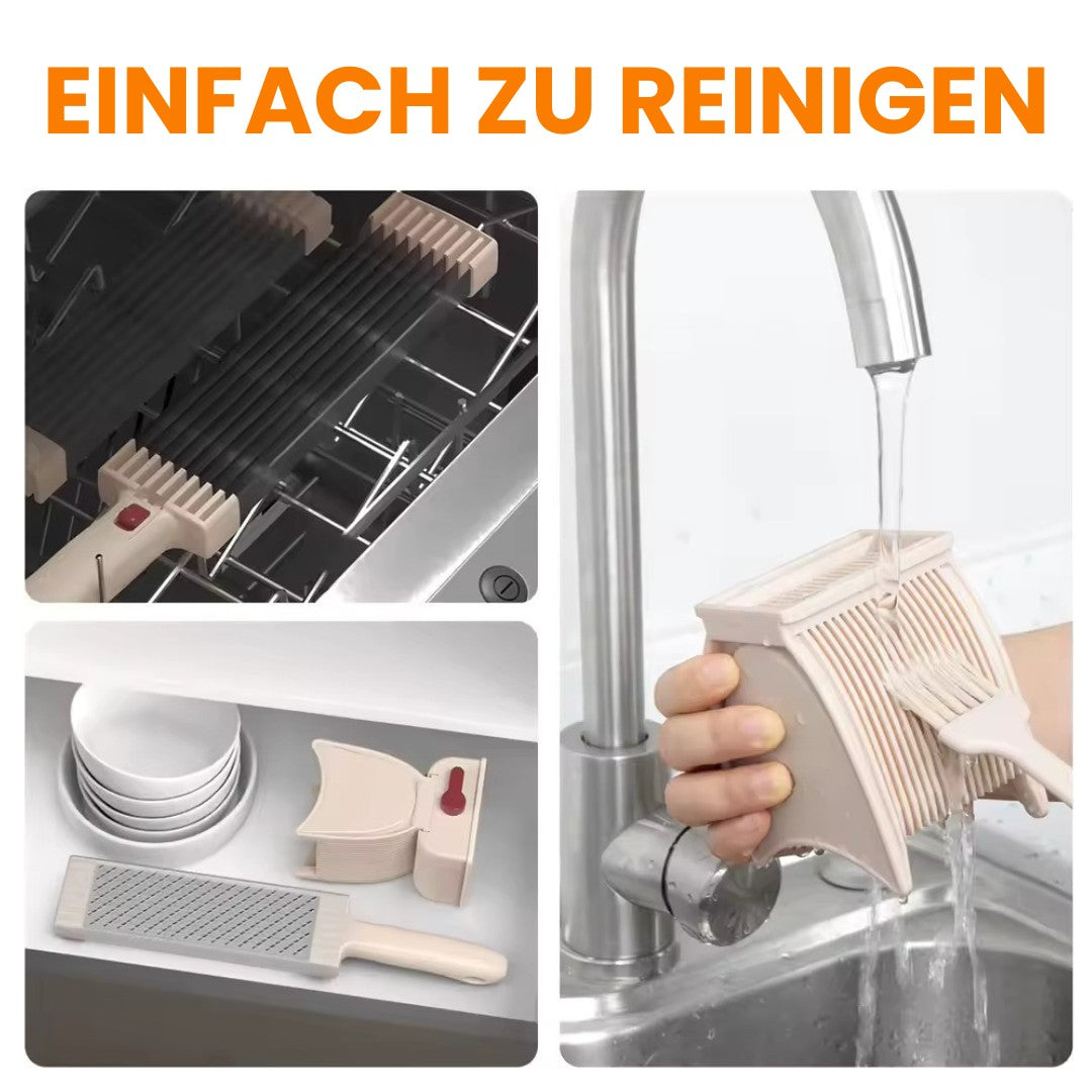 Gemüse- und Fleischschneider ABS & Edelstahl | Klappbar & Kompakt | Gleichmäßige Scheiben, Spülmaschinengeeignet 6