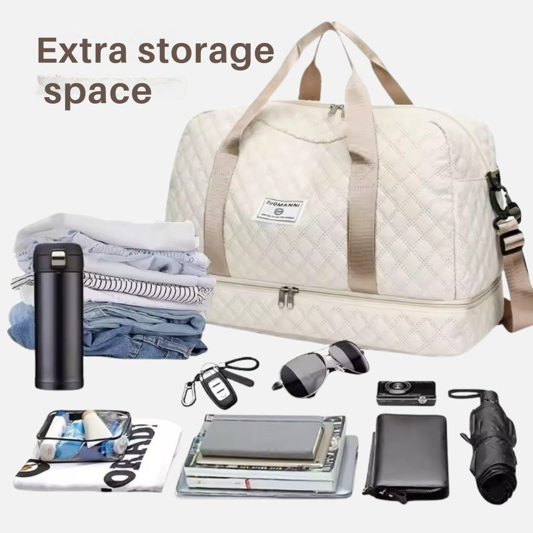 Gesteppte Reisetasche mit Schuhfach | Wasserabweisend und organisiert | Faltbar | Travique