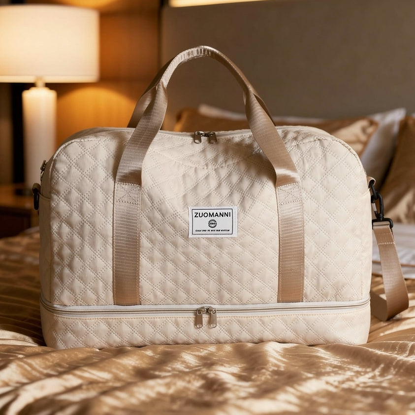 Gesteppte Reisetasche mit Schuhfach | Wasserabweisend und organisiert | Faltbar | Travique